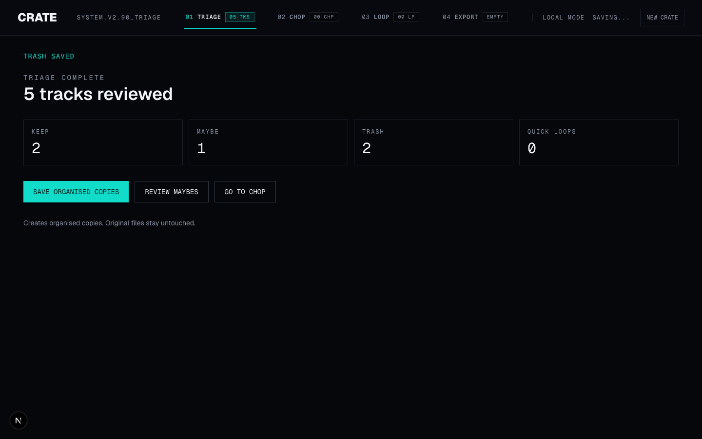 Crate Triage — classification complete summary